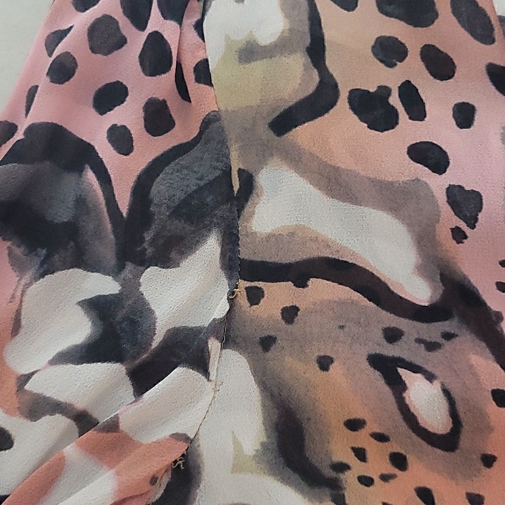 French Connection Sheer Abstract Pattern Blouse with 3/4 Sleeves - Picture 11 of 11